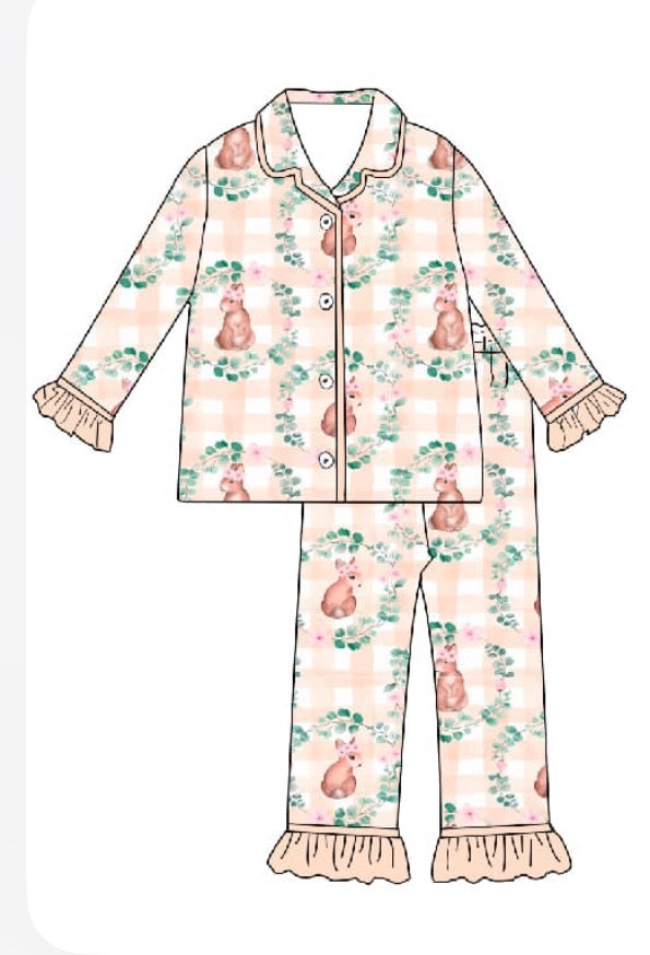 PREORDER Pink Bunny Gingham PJs