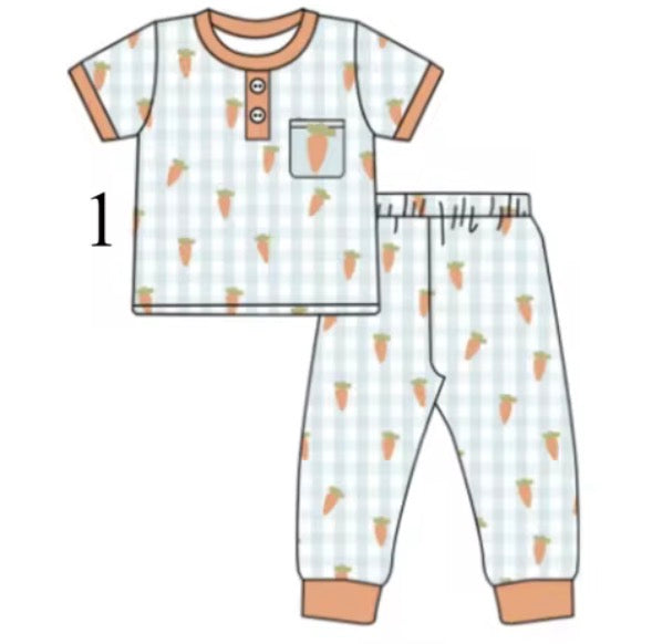 PREORDER Boys Gingham Carrot PJs