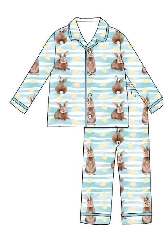 PREORDER Blue Bunny Stripe PJs